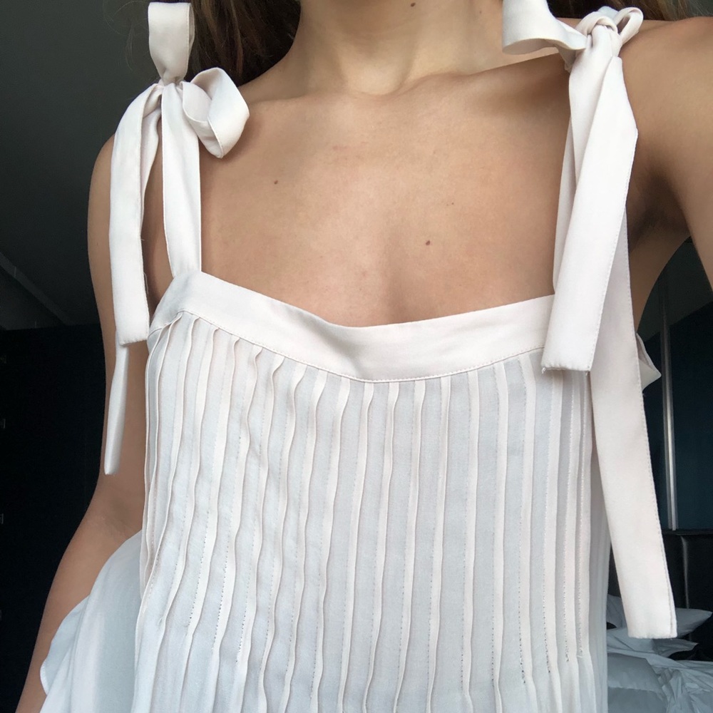 pleated sheer top